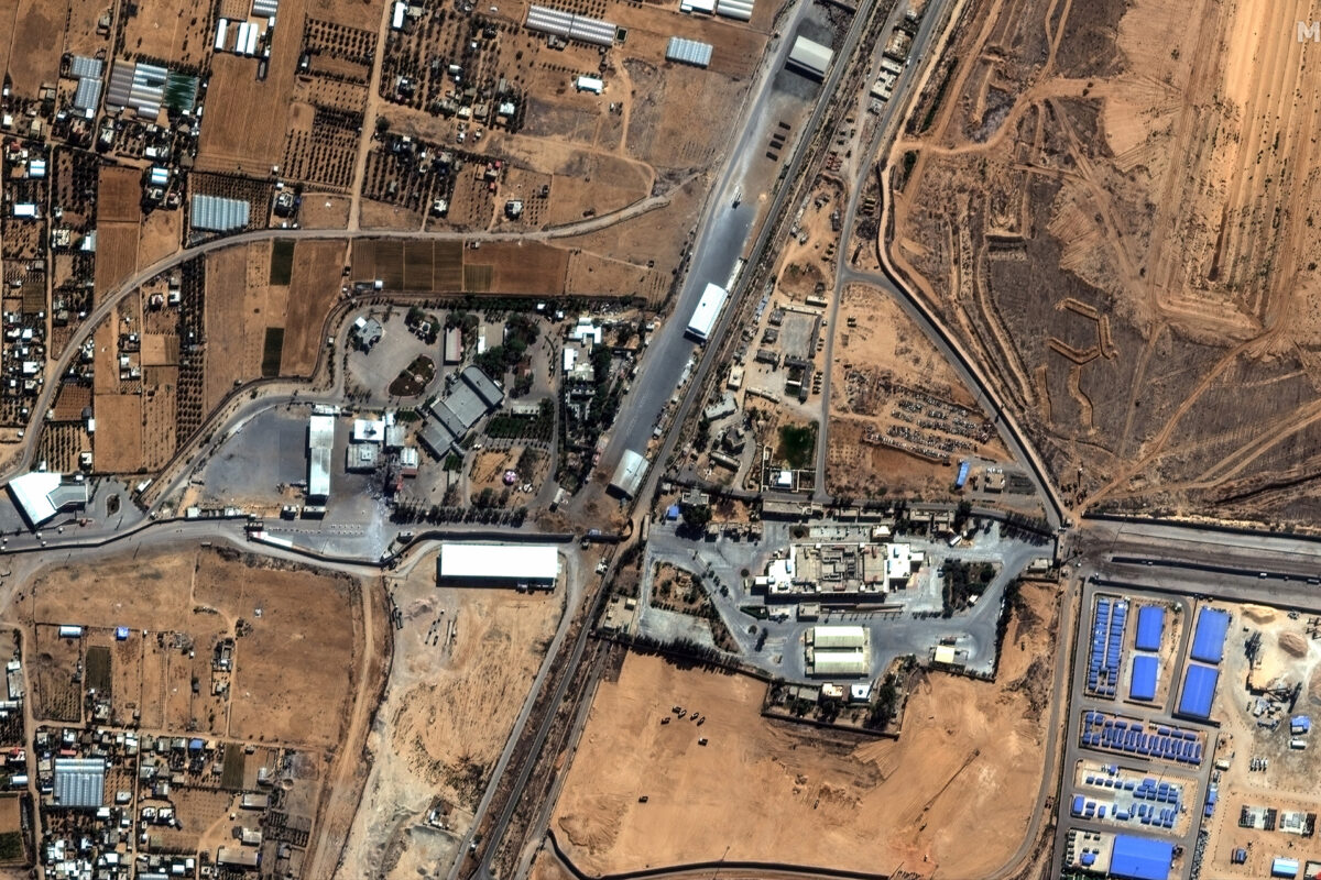 Δορυφορική εικόνα της του συνοριακού περάσματος της Ράφα της Γάζας που οδηγεί στην Αίγυπτο
