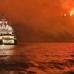 Φωτιά στο μοναδικό πευκόδασος της Ύδρας από πυροτεχνήματα που έριξε σκάφος με τουρίστες