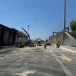 Ολοκληρώθηκε η κατεδάφιση της γέφυρας στην Παλαιά Εθνική Οδό Αθηνών-Κορίνθου