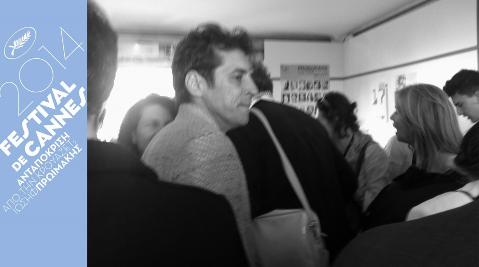 Ο Γιάννης Στάνκογλου στο χθεσινό κοκτέιλ παρτυ στο περίπτερο του Ελληνικού Κέντρου Κινηματογράφου όπου το Ξενία είχε την τιμητική του (φωτογραφία: Ιωσήφ Πρωιμάκης)