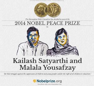 Η Πακιστανή Malala Yousafzay και ο Ινδός Kailash Satyarthi νικητές του Νόμπελ Ειρήνης 2014