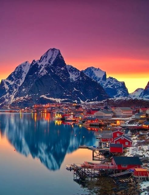 Άποψη γραφικού χωριού της Νορβηγίας