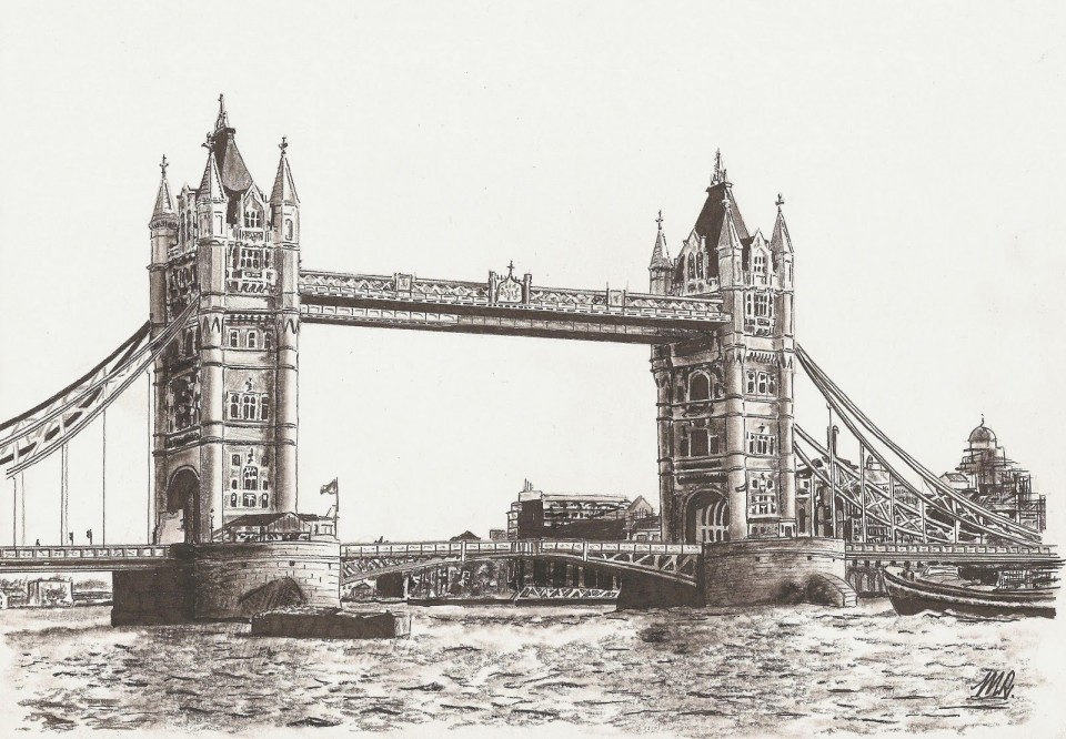 Tower Bridge in London Painting