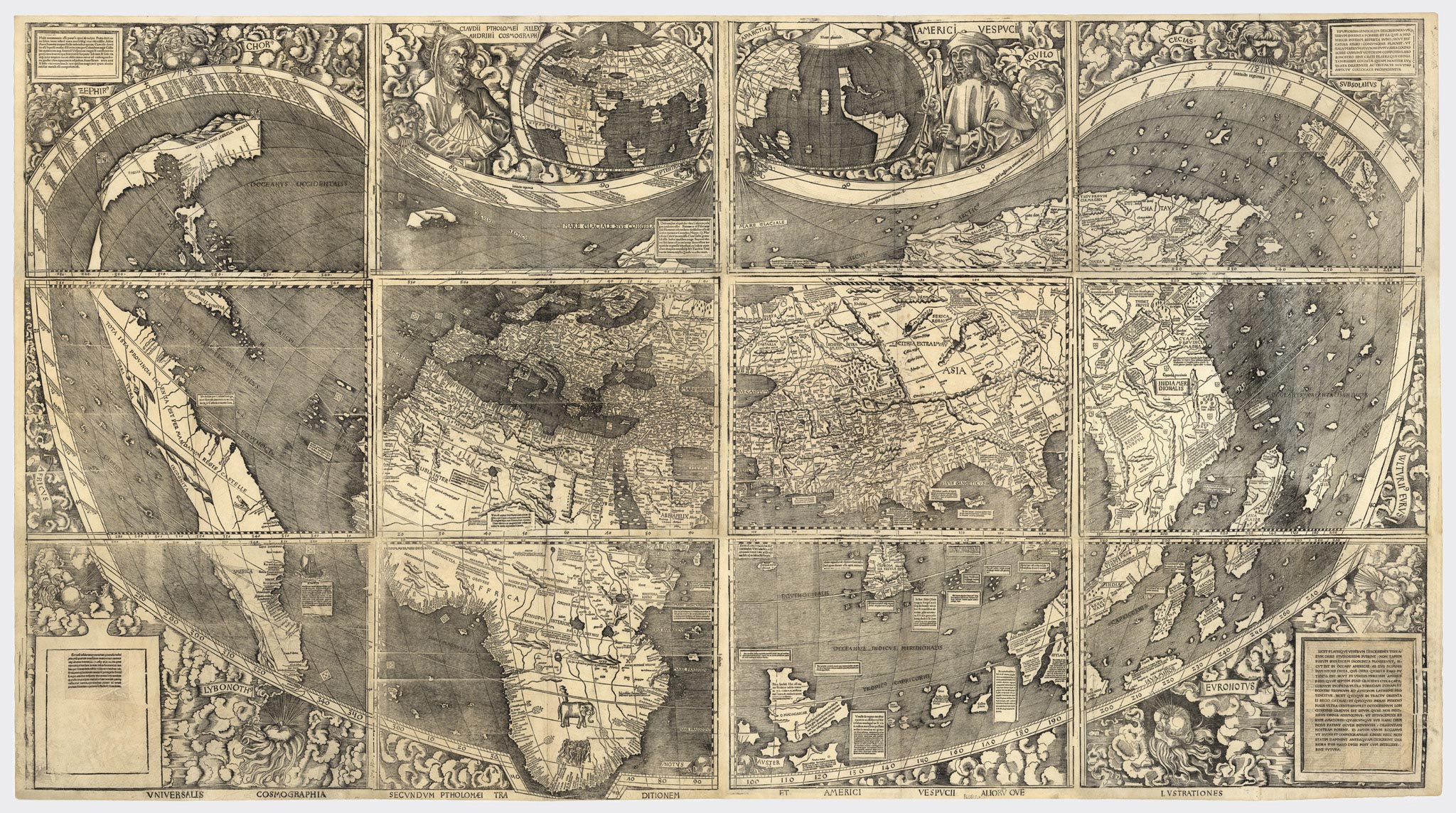 Ο χάρτης Universalis Cosmographia του Μάρτιν Βάλντσεμύλλερ-1507