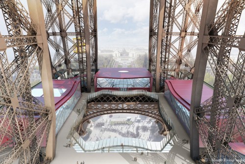 Θέα από το νέο γυάλινο πάτωμα του πύργου του Eiffel